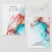 Red Blue Waterverf Gold Earring Display Kaart Visitekaartje (Voorkant / Achterkant)