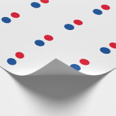 Red Blue White Aangepaste kleuren pooldots patrone Cadeaupapier (Hoek)