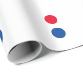 Red Blue White Aangepaste kleuren pooldots patrone Cadeaupapier (Rol Hoek)