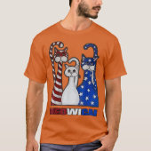 Red Blue White Cat American Flag Patriotic Plus T-shirt (Voorkant)