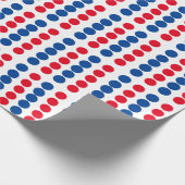 Red Blue White Custom Polka Dots Pattern 2023 Cadeaupapier (Hoek)