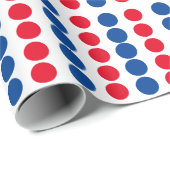 Red Blue White Custom Polka Dots Pattern 2023 Cadeaupapier (Rol Hoek)