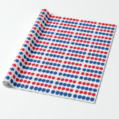 Red Blue White-kleurenpatronen Cadeaupapier (Uitgerold)