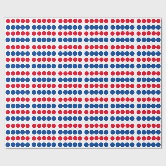 Red Blue White-kleurenpatronen Cadeaupapier (Zoom)