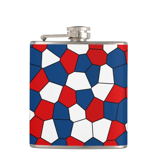 Red Blue White Patroon Heupfles (Voorkant)