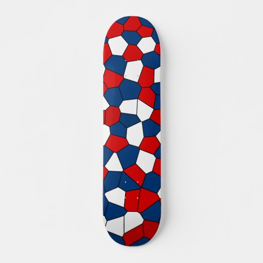 Red Blue White Patroon Skateboard (Voorkant)