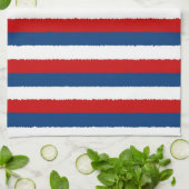Red Blue White Patroon Theedoek (Gevouwen)