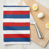 Red Blue White Patroon Theedoek (Quarter Fold)
