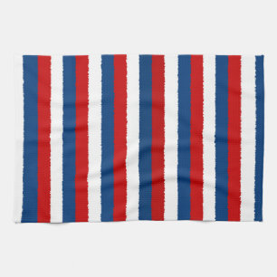 Red Blue White Patroon Theedoek