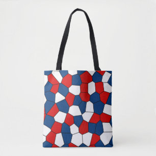 Red Blue White Patroon Tote Bag