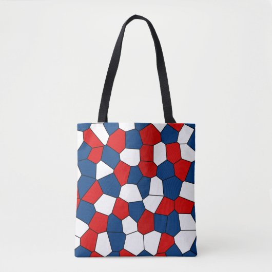 Red Blue White Patroon Tote Bag (Voorkant)