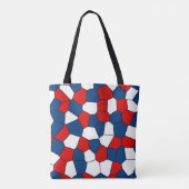 Red Blue White Patroon Tote Bag (Achterkant)