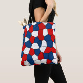 Red Blue White Patroon Tote Bag (Dichtbij)