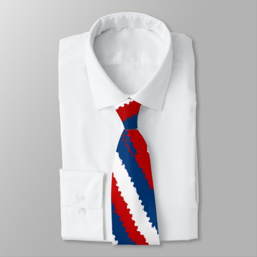 Red Blue White Striped Stropdas (Gebonden)