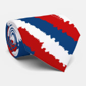 Red Blue White Striped Stropdas (Opgerold)