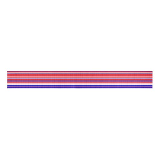 Red Blue White Stripes Cool Modern Unisex Pattern Grosgrain Lint (Voorkant)