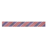 Red Blue White Stripes Cool Modern Unisex Pattern Satijnen Lint (Voorkant)