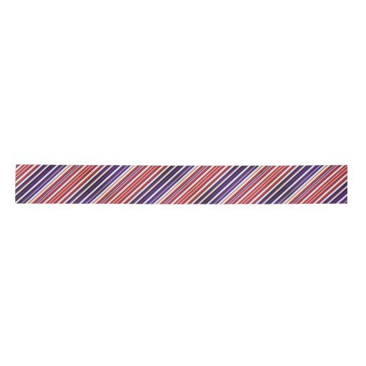 Red Blue White Stripes Cool Modern Unisex Pattern Satijnen Lint (Voorkant)