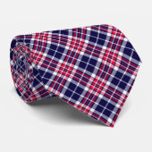Red Blue & White Tartan Chic Stylish Pattern Stropdas (Opgerold)