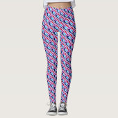 Red Blue Yellow Black Abstract Patroon Leggings (Voorkant)