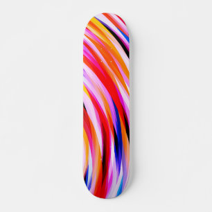 Red Blue Yellow Black Abstract Patroon Skateboard