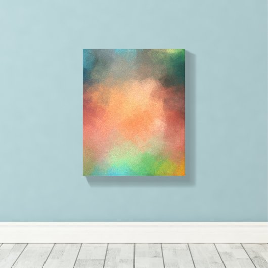 Red Blue Yellow Green Modern Abstract kunstkleurri Canvas Afdruk (Insitu (Houten vloer))