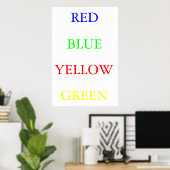 Red Blue Yellow Green Poster (Thuiskantoor)
