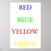 Red Blue Yellow Green Poster (Voorkant)