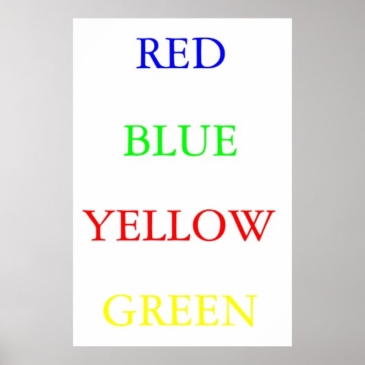 Red Blue Yellow Green Poster (Voorkant)