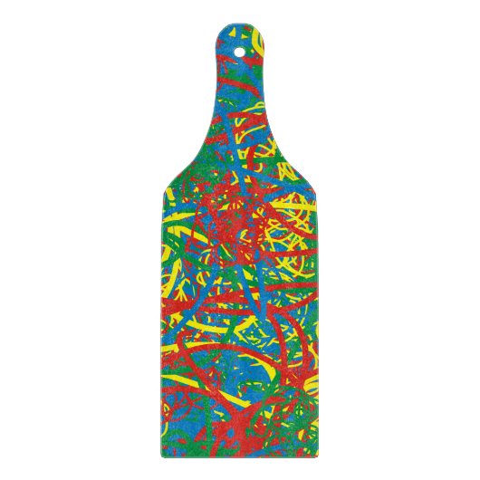 Red Blue Yellow Green Scribble Hot Mess Graffiti Snijplank (Voorkant)