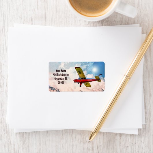 Red Blue Yellow Personal Vliegtuig met Jouw naam Etiket (Insitu)