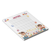 Red Blue Yellow Playful Kids Personalized Notepad Notitieblok (Schuin)