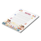 Red Blue Yellow Playful Kids Personalized Notepad Notitieblok (Linkerzijde)