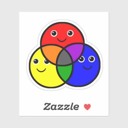 Red Blue Yellow Primary Colors Sticker (Vel)