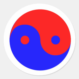 Red Blue Yin Yang Ronde Sticker
