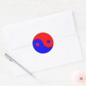 Red Blue Yin Yang Ronde Sticker (Envelop)