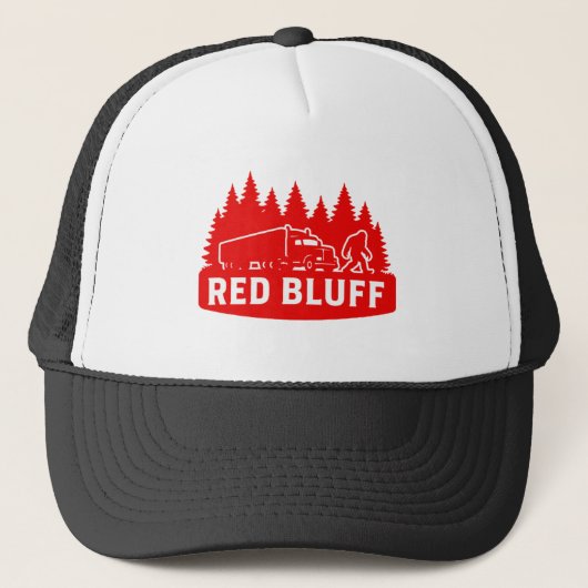 Red Bluff Bigfoot Semi-Truck & Forest Silhouette Trucker Pet (Voorkant)