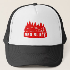 Red Bluff Bigfoot Vrachtwagen & Bos Silhouet Trucker Pet