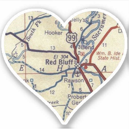 Red Bluff California Sticker (Voorkant)