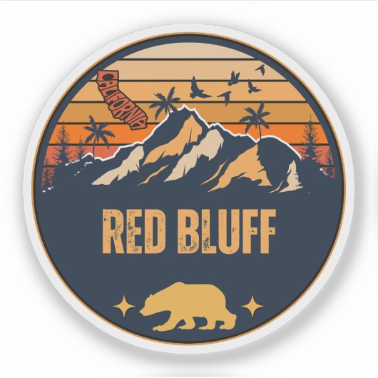 Red Bluff, Californië Sticker (Voorkant)