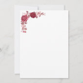 Red Blush en Gold Geometric Greenery Wedding Invi Kaart (Achterkant)