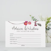 Red Blush Floral Rozen Advice Well Wishes Wedding Briefpapier (Staand voorkant)