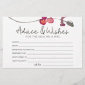 Red Blush Floral Rozen Advice Well Wishes Wedding Briefpapier (Voorkant)