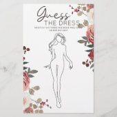 Red Blush Floral Rozen Bridal Game raadt de Dress Flyer (Voorkant)