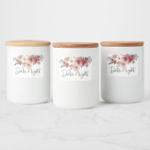 Red Blush Floral Rozen Datum acht jaar Voedselcontainer Etiket (Flessen)