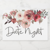 Red Blush Floral Rozen Datum acht jaar Voedselcontainer Etiket (Enkel label)