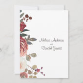 Red Blush Floral Rozen Engagement Party Kaart (Achterkant)