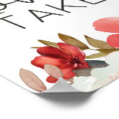 Red Blush Floral Rozen Love is Sweet Favor Poster (Hoek)