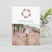 Red Blush Floral Rozen Trendy Save the Date (Staand voorkant)