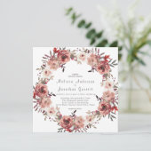 Red Blush Floral Rozen Weddenschap (Staand voorkant)